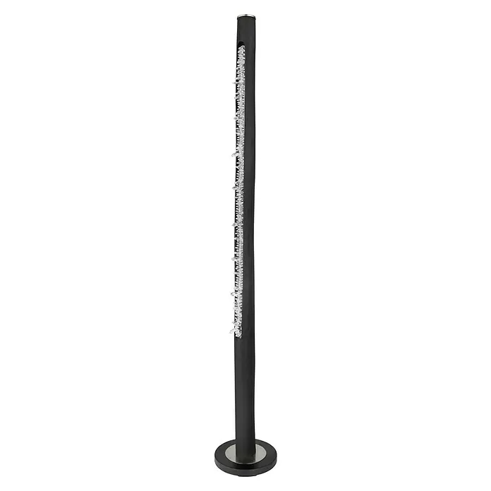 Globo Felicitas LED-Stehleuchte - 20 W, Ø x H: 23 x 151 cm, Warmweiß - Ein stilvoller, schwarzer Kleiderständer mit modernen, transparenten Haken, ideal zur Präsentation und Aufbewahrung von Kleidungsstücken in jedem Raum.