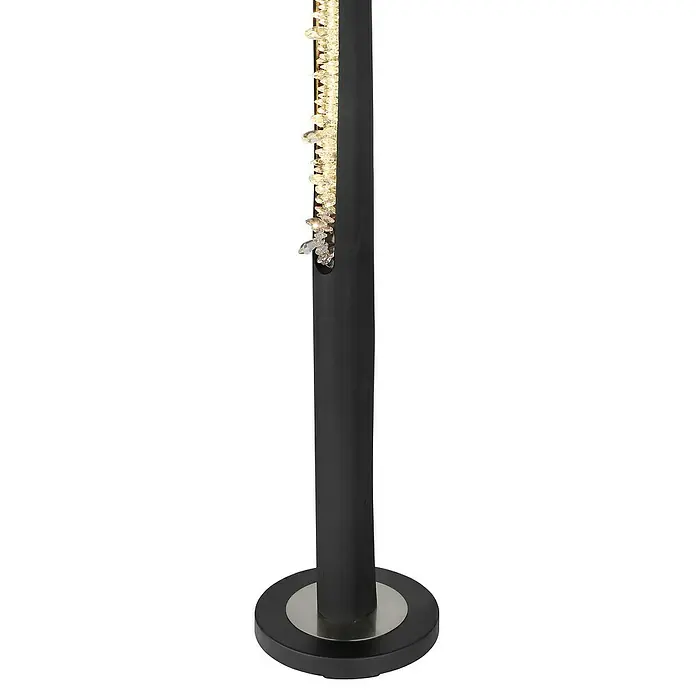 Globo Felicitas LED-Stehleuchte - 20 W, Ø x H: 23 x 151 cm, Warmweiß - Elegante Stehlampe mit Kristalldekor in einem modernen Design. Der schwarze Lampenfuß und die funkelnden Kristalle sorgen für einen stilvollen Akzent.