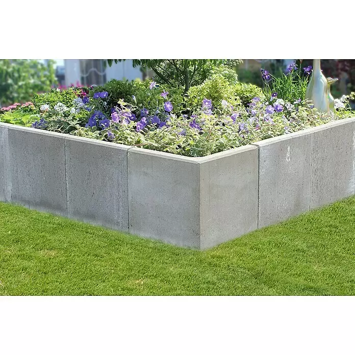 Diephaus L-Stein Außenecke - 100 cm, 50 cm, Stärke: 7 cm, Grau - Stimmungsaufnahme