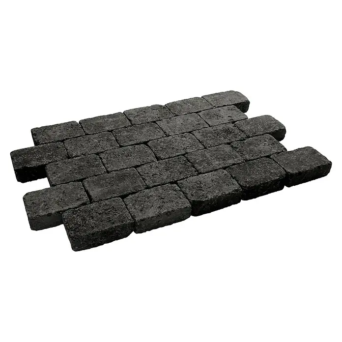 Diephaus Pflasterstein AustinBasalt, 28 x 21 x 7 cm, Rechteckig - Pflastersteine aus dunklem Stein bilden ein regelmäßiges Muster. Die Steine sind rechteckig und scheinen robust.