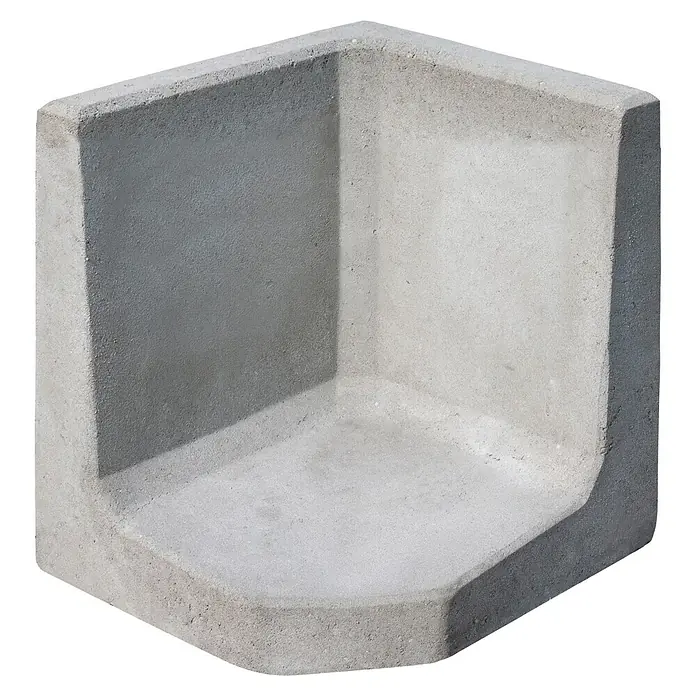 Diephaus L-Stein Außenecke - 50 cm, 40 cm, Stärke: 7 cm, Grau - Betonwinkelstück für den Gartenbau. Ideal für die Gestaltung von Ecken und Kanten im Außenbereich mit robuster und witterungsbeständiger Ausführung.