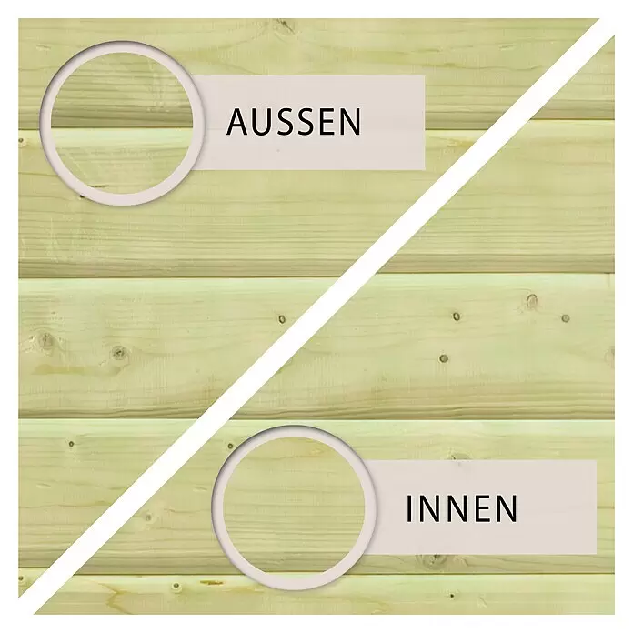 Karibu Holz-Pool Orlando Größe 1 - L x B x H: 400 x 400 x 124 cm, Naturbraun, 11.000 l, Ohne Poolterrasse - Detailaufnahme