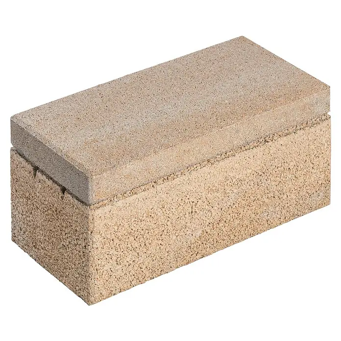 Diephaus Mauerstein Logan - 45 x 22,5 x 16,5 cm, Sandstein, Beton - Pflasterstein in Beige mit strukturierter Oberfläche für den Außenbereich, ideal für Gartenwege und Terrassen.