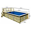Karibu Holz-Pool Palm Beach mit Sonnenterrasse (L x B x H: 672 x 353 x 124 cm, Naturbraun, 15 500 l) | BAUHAUS