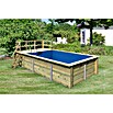 Karibu Holz-Pool Palm Beach mit Sonnenterrasse (L x B x H: 672 x 353 x 124 cm, Naturbraun, 15 500 l) | BAUHAUS
