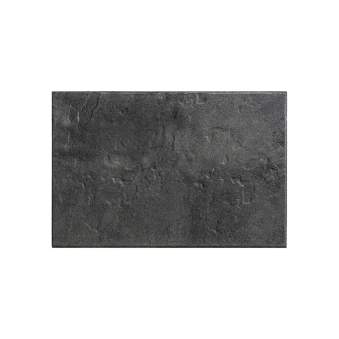 Diephaus Terrassenplatte Glandale - 60 x 40 x 4 cm, Grau/Schwarz, Beton - Nahaufnahme einer rechteckigen, grauen Steinplatte mit unebener Oberfläche, ideal für den Außenbereich.