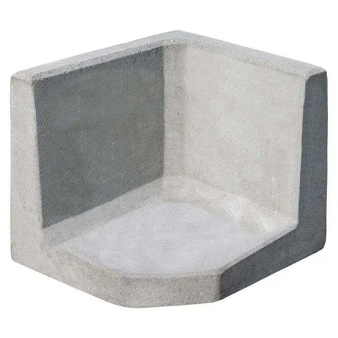 Diephaus L-Stein AußeneckeUnbewehrt, Höhe: 30 cm, Breite: 40 cm, Stärke: 7 cm, Grau - Eckiger Pflanzstein aus Beton für Gartenbau oder Landschaftsgestaltung. Die graue Farbe passt zu verschiedenen Umgebungen im Freien.