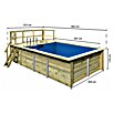 Karibu Holz-Pool Palm Beach mit Sonnenterrasse (L x B x H: 582 x 353 x 124 cm, Naturbraun, 12 700 l) | BAUHAUS