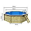 Karibu Holz-Pool Orlando Größe 2 (L x B x H: 470 x 470 x 124 cm, Naturbraun, 16 000 l, Ohne Poolterrasse) | BAUHAUS