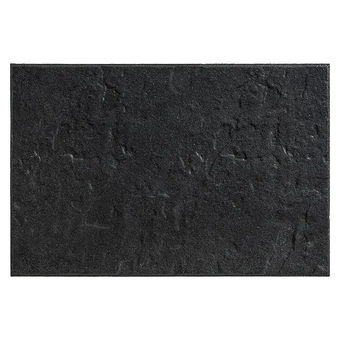 Diephaus Terrassenplatte Glandale - 60 x 40 x 4 cm, Schwarz/Basalt, Beton - Nahaufnahme einer schwarzen Steinzeugfliese mit rauer Textur, ideal für moderne Innen- und Außenbereiche. Robust und stilvoll.