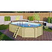 Karibu Holz-Pool Orlando Größe 4 (L x B x H: 611 x 400 x 124 cm, Naturbraun, 19.000 l, Ohne Poolterrasse) | BAUHAUS