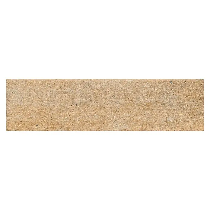 Diephaus Palisade / Mauerstein Laredo - 40 x 10 x 10 cm, Sandstein, Beton - Nahaufnahme einer strukturierten, hellbraunen Fliese, ideal für Boden- oder Wandgestaltung mit natürlicher Ästhetik und warmer Ausstrahlung.