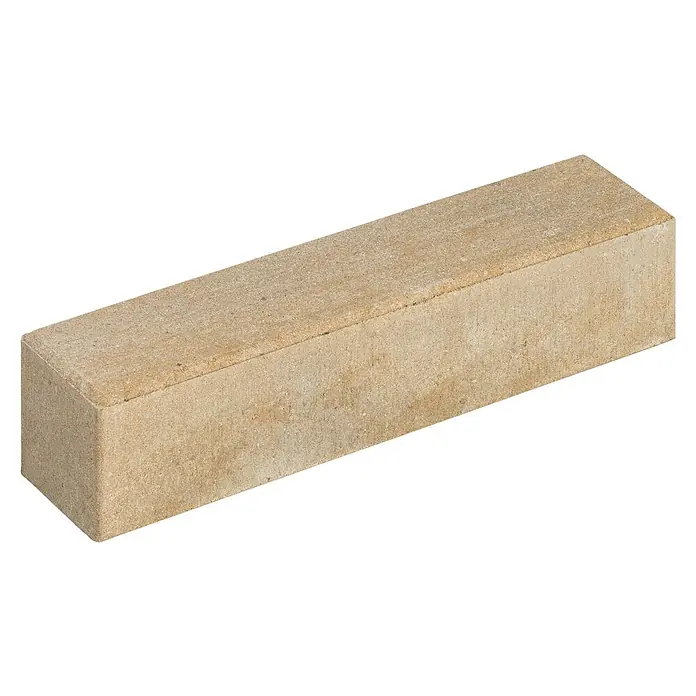 Diephaus Palisade / Mauerstein Laredo - 40 x 10 x 10 cm, Sandstein, Beton - Nahaufnahme eines rechteckigen Pflastersteins in einem natürlichen Beigeton, der eine schlichte und robuste Ästhetik für Außenbereiche bietet.