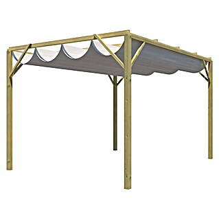 Pérgola con toldo corredero Eco (L x An: 400 x 300 cm, Natural)