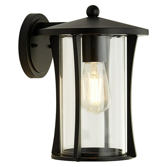 Searchlight Pagoda Wandlamp voor buiten (22 x 20 x 28 cm, Zwart, IP44) | BAUHAUS