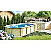 Karibu Holz-Pool Orlando Größe 4 (L x B x H: 691,5 x 400 x 124 cm, Naturbraun, 19 000 l, Mit Sonnendeck M) | BAUHAUS