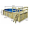 Karibu Holz-Pool Orlando Größe 4 (L x B x H: 691,5 x 400 x 124 cm, Naturbraun, 19 000 l, Mit Sonnendeck M) | BAUHAUS