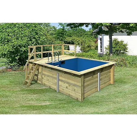 Karibu  Holz-Pool Palm Beach mit Sonnenterrasse