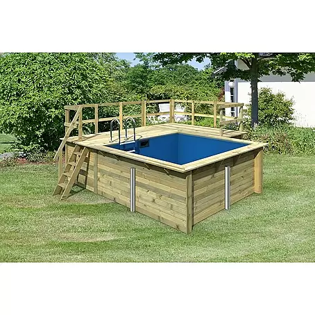 Karibu  Holz-Pool Palm Beach mit Sonnenterrasse