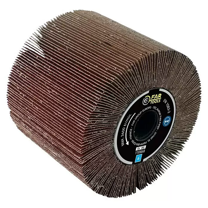 Fartools Bürstenwalze Lamellen für ebenes Holz - Passend für: Fartools Multischleifer Satiniermaschine REX 120C, Geeignet für: Holz, 1 Stk. - Diagonale Ansicht