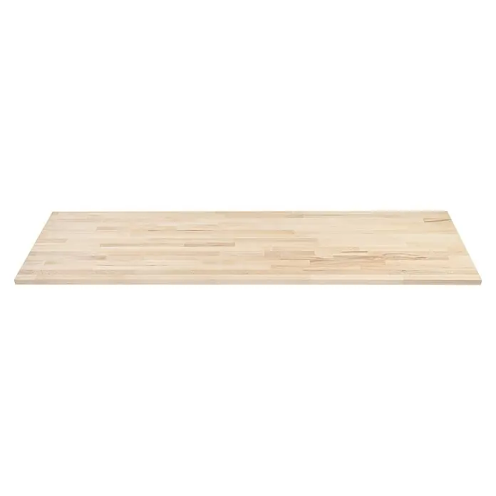 Exclusivholz Arbeitsplatte - Buche, 200 x 80 x 2,7 cm - Bild einer hellen, rechteckigen Holzplatte mit sichtbarer Maserung, die sich ideal als Tischplatte oder Arbeitsfläche eignet.