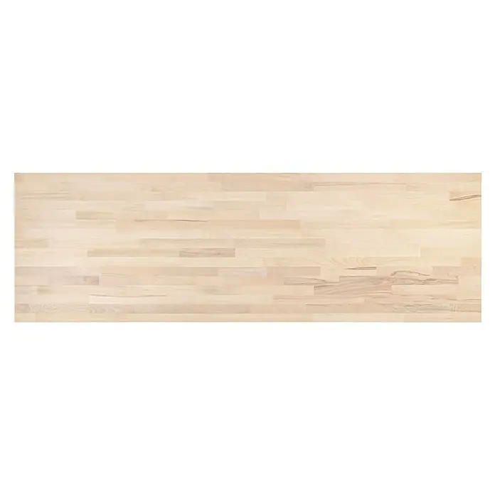 Exclusivholz MassivholzplatteBuche, 260 x 63,5 x 2,7 cm - Eine helle, rechteckige Tischplatte aus Holz mit einer sichtbaren Maserung, die ein natürliches und modernes Aussehen verleiht. Perfekt für verschiedene Einrichtungsstile.