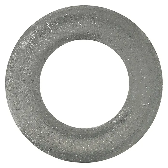 Profi Depot Unterlegscheibe A2 - Außendurchmesser: 20 mm, 100 Stk., Edelstahl - Nahaufnahme eines transparenten O-Rings aus einem etwas trüben Material mit leicht rauer Oberfläche.