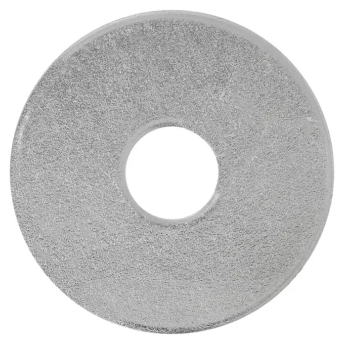 Profi Depot Karosseriescheibe VZ - Innendurchmesser: 8,4 mm, Außendurchmesser: 30 mm, 100 Stk., Verzinkt - Ein silberner Unterlegscheibe mit einem Loch in der Mitte, vor einem schwarzen Hintergrund. Für Befestigungen und Verteilungen geeignet.