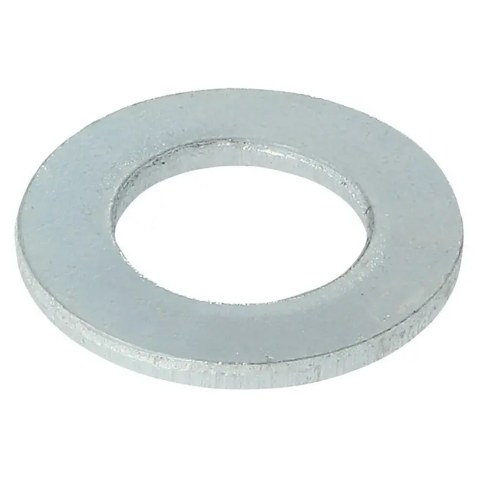Profi Depot Unterlegscheibe - Innendurchmesser: 5,3 mm, Außendurchmesser: 10 mm, 100 Stk., Verzinkt - Detailaufnahme einer Metallscheibe, die für Schraubenverbindungen in verschiedenen Anwendungen verwendet wird.