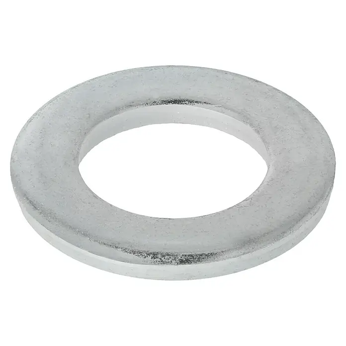 Profi Depot Unterlegscheibe - Innendurchmesser: 17 mm, Außendurchmesser: 30 mm, 50 Stk., Verzinkt - Nahaufnahme eines transparenten, runden Glasuntersetzers mit einer glatten Oberfläche und abgerundeten Kanten, ideal für Tische und Bartresen.