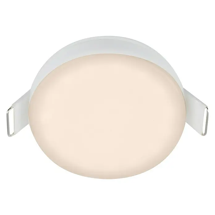 Briloner Foco empotrable Plat - 6 W, Ø x Al: 10 x 3,5 cm, Blanco, Blanco neutro - Lámpara de techo redonda con marco blanco y luz blanca cálida, perfecta para interiores modernos.