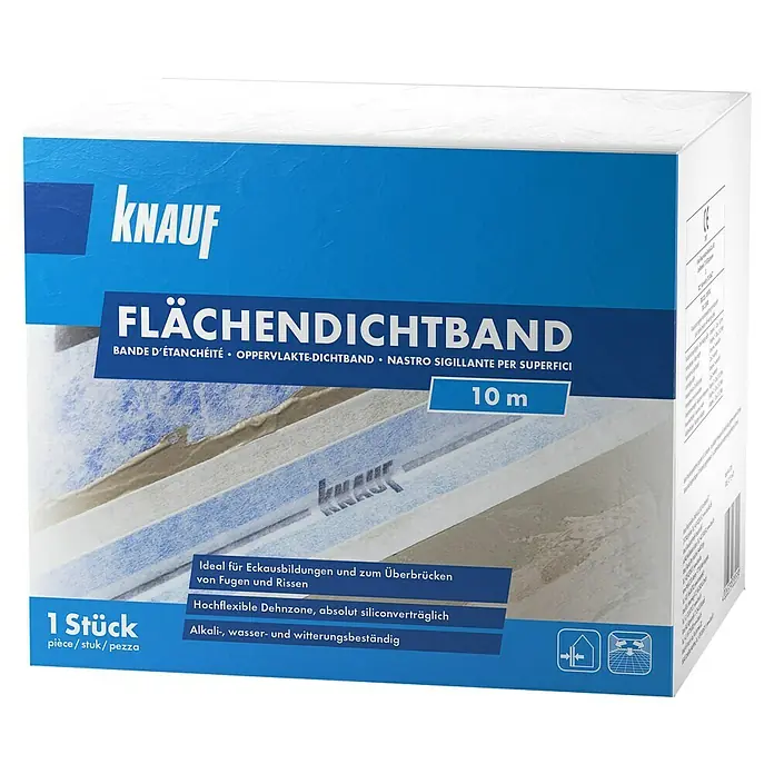 Knauf Flächendichtband - 10 m - KNAUF Flächendichtband: Dichtband für Flächenabdichtung, ideal für Ecken und Fugen, hochflexibel und witterungsbeständig.
