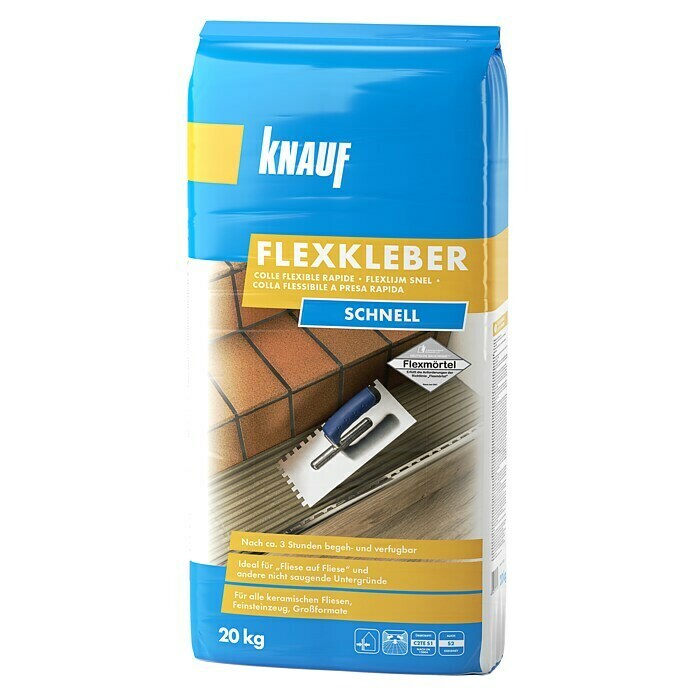 Knauf Flexkleber Schnell20 kg, Begehbar nach: 3 h Front View