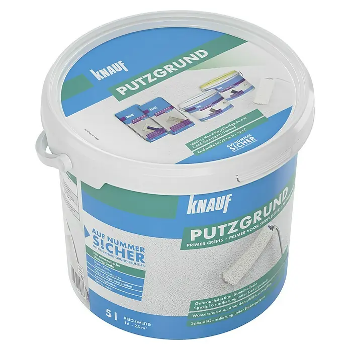Knauf Putzgrund - 5 l, Weiß - Knauf Putzgrund: Grundierung für mineralische Untergründe, ideal für Putze. Gebrauchsfertig, lösemittelfrei und wassersperrend.
