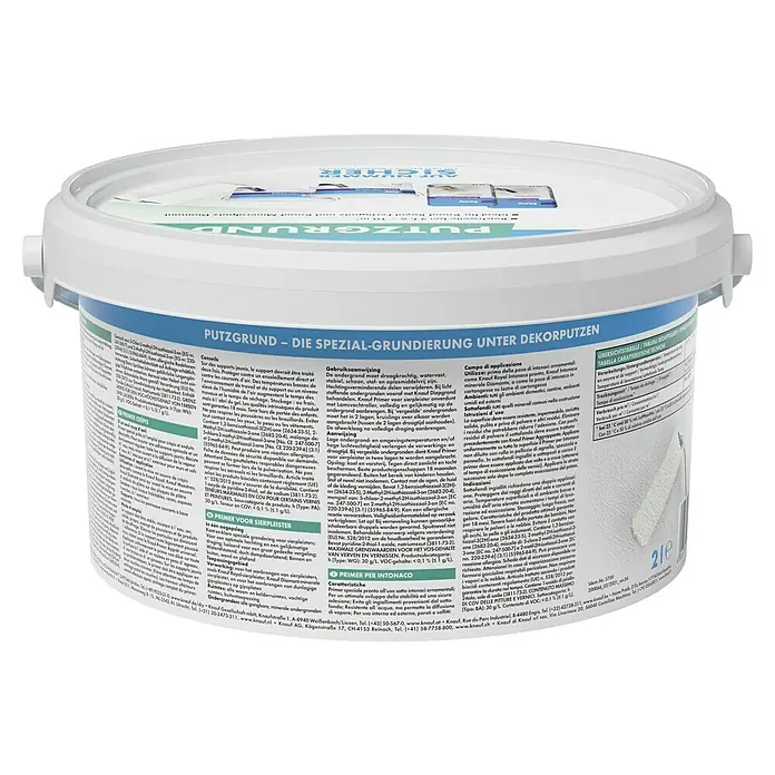 Knauf Putzgrund - 2 l, Weiß - Eimer Knauf Putzgrund, eine spezielle Grundierung für Dekorputze, ideal zur Vorbereitung von Oberflächen.