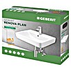 Geberit Renova Plan Waschtisch-Set mit Zubehör (60 x 48 cm, Ohne Spezialglasur, Hahnloch: Mitte, Mit Überlauf, Weiß, Mit Zubehör) | BAUHAUS