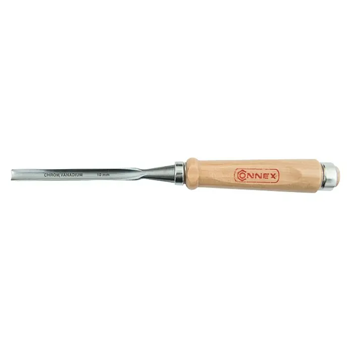 Connex Formón acanalado - Anchura de hoja: 10 mm - Un formón para madera Connex con mango de madera, ideal para trabajos de madera de precisión, con una hoja de acero al cromo vanadio y un ancho de 10 mm.