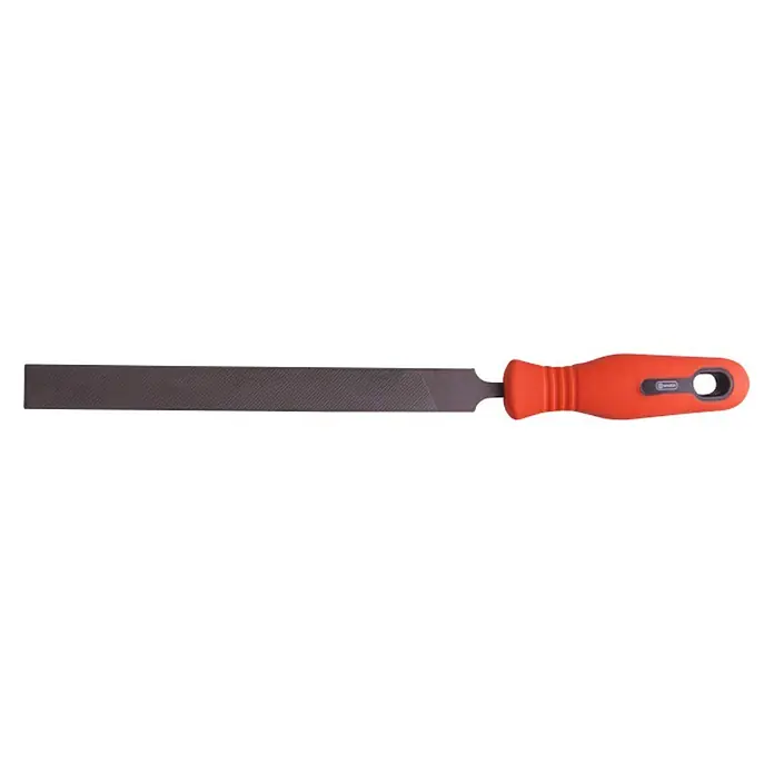 Connex Lima plana sin punta COX965 - Longitud hoja de lima: 200 mm, Material empuñadura: Plástico - Lima plana con mango rojo. Ideal para trabajar metal, madera y plástico. Alta precisión para trabajos finos.