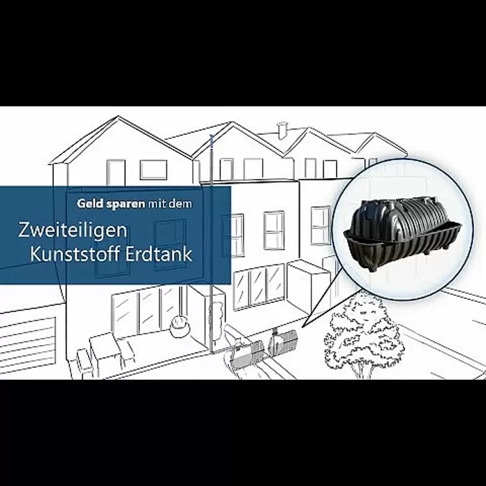 Intewa Zisterne ET-2000-2 - Gesamt Fassungsvermögen: 2.000 l, Schwarz - Zweiteiliger Erdtank
