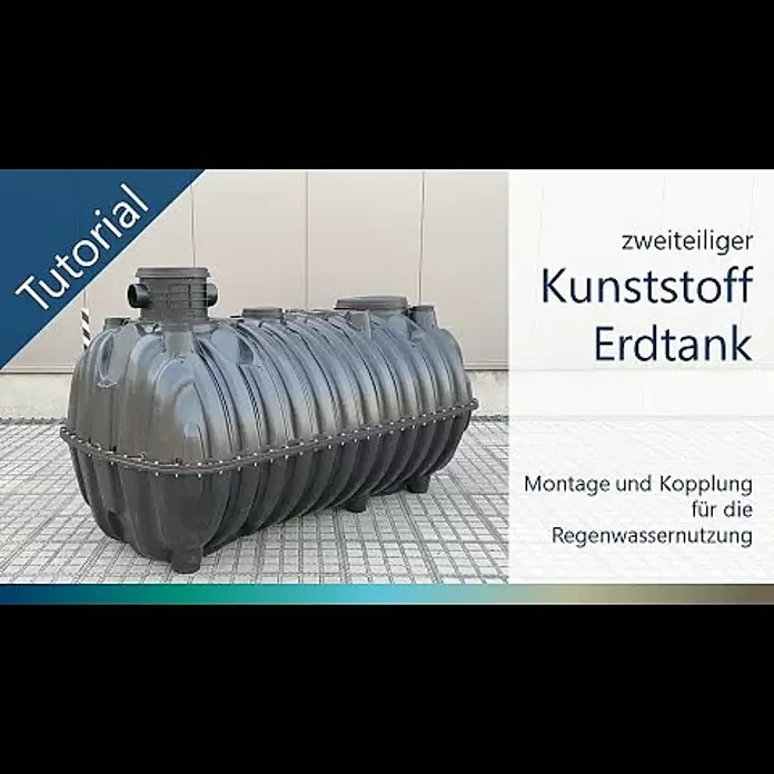 Intewa Zisterne ET-2000-2 - Gesamt Fassungsvermögen: 2.000 l, Schwarz - Montage Erdtank