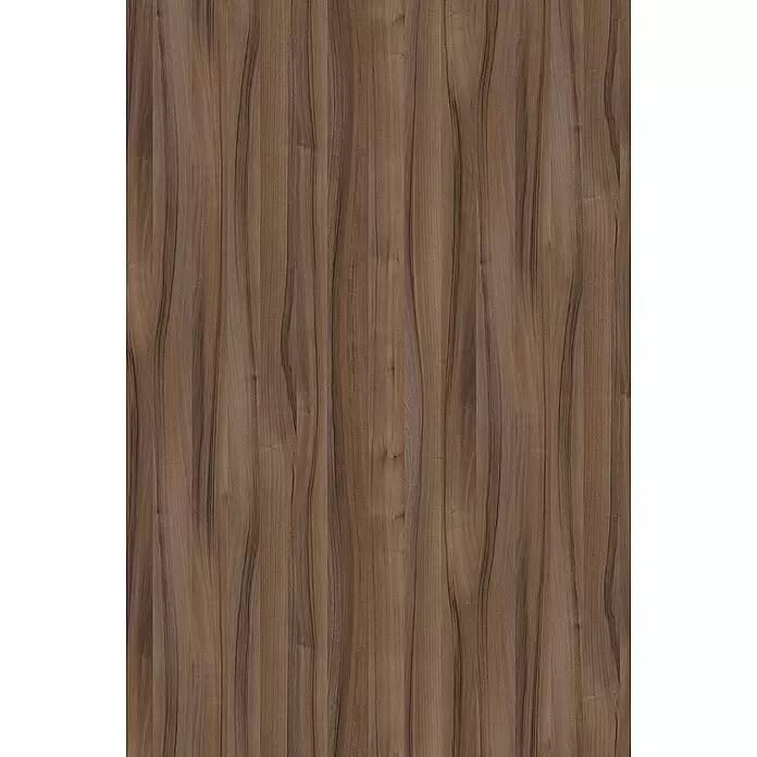 Arbeitsplatte - Tiepolo Walnuss, 260 x 61 x 2,8 cm - Braune Holztextur mit vertikaler Maserung, ideal für Böden oder Möbeloberflächen.
