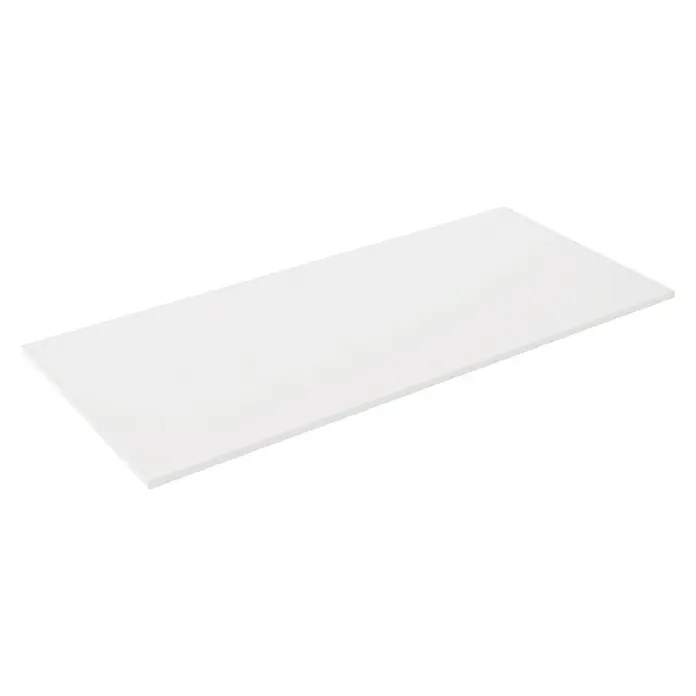 Encimera para lavabo lisa - L x An x Al: 46 x 81 x 1,5 cm, Blanco - Un panel blanco rectangular, perfecto para muebles modernos o estanterías. La superficie es lisa y los bordes están bien cortados.