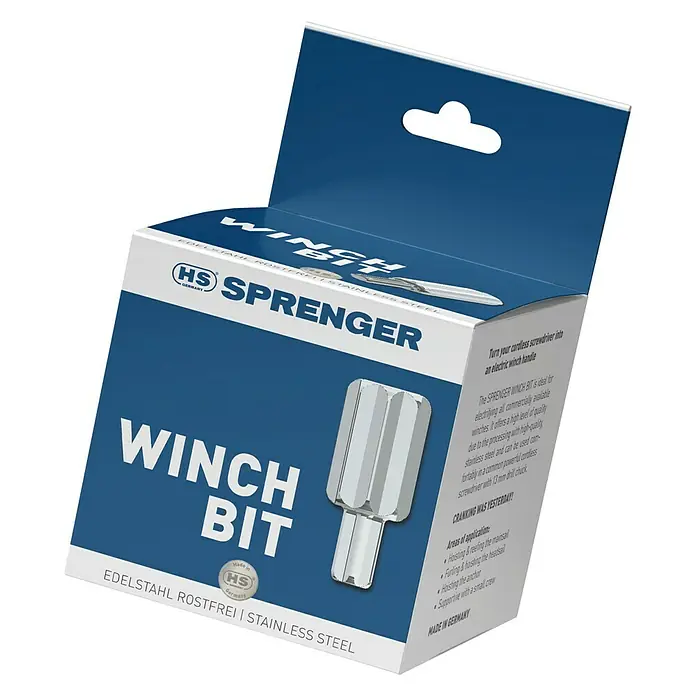 Sprenger Winch Bit - Edelstahl - Produktverpackung für einen HS Sprenger Winch Bit aus Edelstahl.