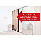 Room Plaza Easy Schiebetür-Bau-Set (Eiche geplankt/Eiche Trüffel, Profilfarbe: Schwarz) | BAUHAUS