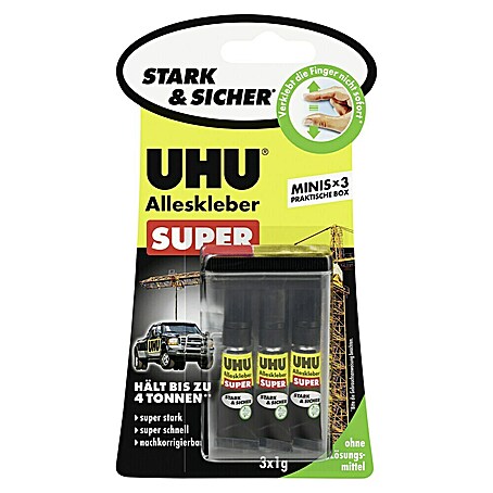 UHU Alleskleber Super stark & sicher (1 g, Gelartig, Gebrauchsfertig)
