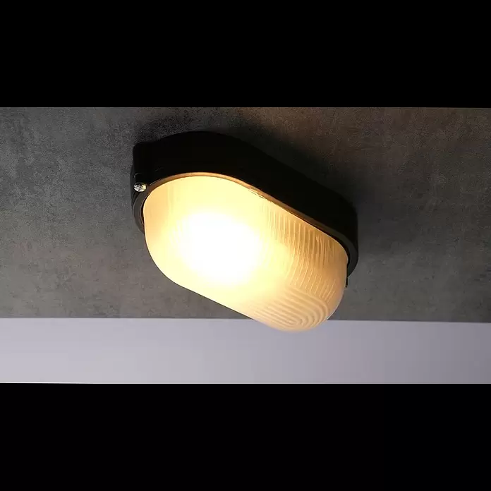 Ritter Leuchten Wand- & Deckenleuchte - 95 x 210 x 110 mm, Schwarz - Ritter Leuchten Ovalleuchte, schwarz