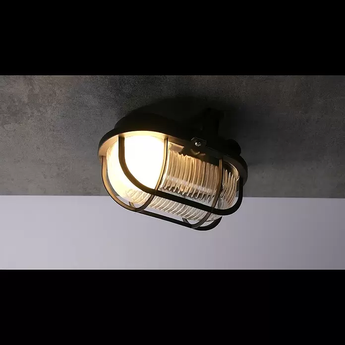 Ritter Leuchten LED-Wand- & Deckenleuchte - IP44, Schwarz, 175 x 105 x 125 mm - Ritter Leuchten Iso-Ovalleuchte, schwarz