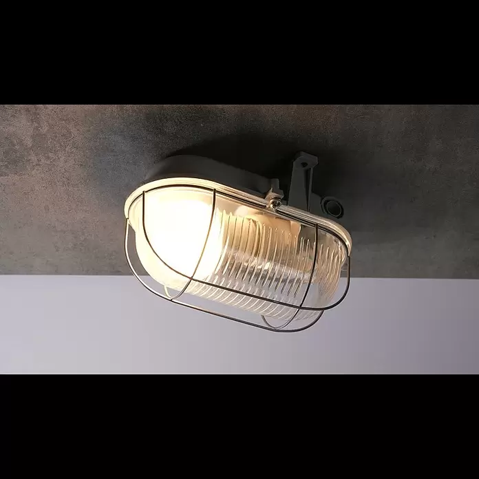 Ritter Leuchten LED-Wand- & Deckenleuchte - IP44, grau, 110 x 185 x 130 mm - Ritter Leuchten Iso-Ovalleuchte, weiß