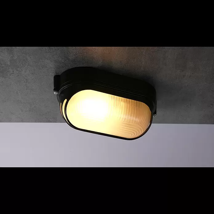 Ritter Leuchten Wand- & Deckenleuchte - IP44, 100 x 210 x 110 mm, Schwarz - Ritter Leuchten Ovalleuchte, schwarz