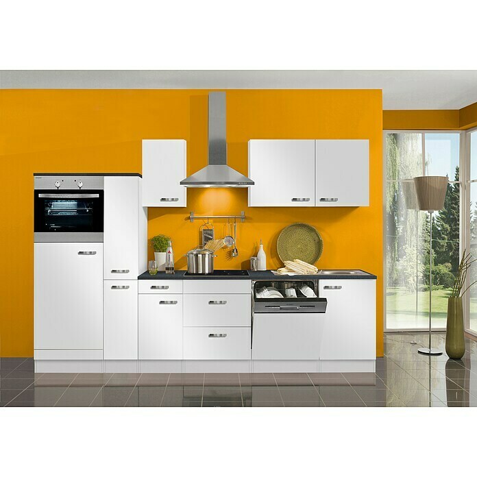 Optifit Küchenzeile Lagos (Breite: 300 cm, Weiß, Mit Elektrogeräten, Mit  Geschirrspüler) | BAUHAUS